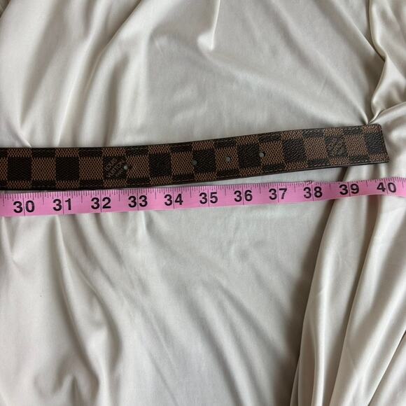 Louis Vuitton Damier Ebene Belt - Brown Checkered Canvas, Silver Buckle, Size 36 main image 6